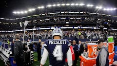 ARLINGTON, TEXAS - DECEMBER 30: Dak Prescott #4 of the Dallas Cowboys walks off the field after defeating the Detroit Lions in the game at AT&T Stadium on December 30, 2023 in Arlington, Texas.   Ron Jenkins/Getty Images/AFP (Photo by Ron Jenkins / GETTY IMAGES NORTH AMERICA / Getty Images via AFP)