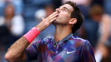 NEW YORK, NY - AUGUST 30: Juan Martin del Potro of Argentina celebrates defeating Henri Laaksonen of Switzerland after their first round Men&#039;s Singles match on Day Three of the 2017 US Open at the USTA Billie Jean King National Tennis Center on Augus