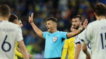 Soccer Football - Euro 2024 Qualifier - Group C - Ukraine v Italy - BayArena, Leverkusen, Germany - November 20, 2023 Referee Jesus Gil Manzano REUTERS/Thilo Schmuelgen