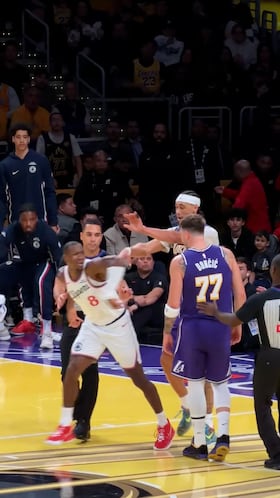 Lío en Los Ángeles: la tangana entre Lakers y Clippers con Doncic como protagonista