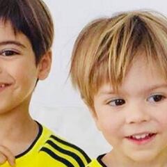 Los hijos de Piqué y Shakira animan a Colombia en su debut
