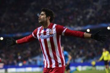 Diego da Silva Costa celebrando su gol 2-0 para el Atlético de Madrid