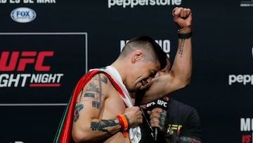 MMA - UFC Fight Night - Brandon Moreno v Steve Erceg - Weigh-In - Arena CDMX, Mexico City, Mexico - March 28, 2025 Brandon Moreno during the weigh-in REUTERS/Henry Romero