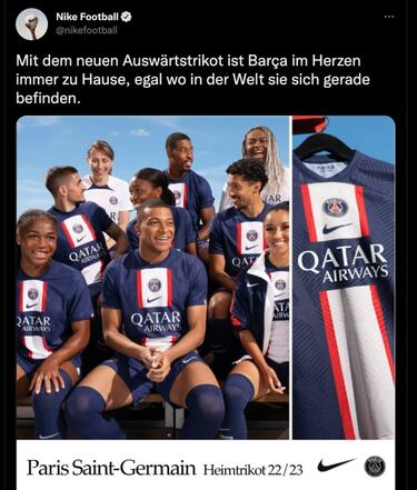 Nike confunde al Barça con el PSG