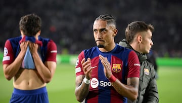 Raphinha, en el encuentro de Champions ante el PSG.