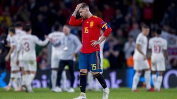 Ramos se lamenta al final del partido.