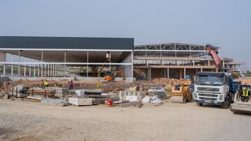 Imagen de los trabajos de la ampliaci&oacute;n de las instalaciones de la Rafa Nadal Academy by Movistar en Manacor.