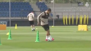 El curioso entrenamiento de Hazard que es comentado en redes