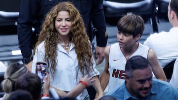 Shakira es captada así en partido del Miami Heat