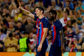 2-0. Robert Lewandowski celebra el segundo gol.