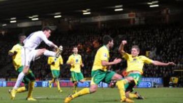 Gareth Bale marcó así un gol al Norwich City el miércoles.