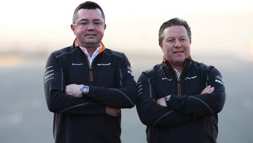 Éric Boullier con Zak Brown, los dos máximos responsables de McLaren.