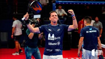 Paquito Navarro celebra un punto en World Padel Tour.