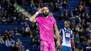 Morales celebrando un gol esta temporada.