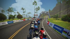 Imagen de un recorrido en Zwift durante los Mundiales de Ciclismo Virtual de la UCI