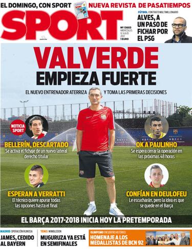 Portada de 'Sport' del miércoles, 12 de julio de 2017.