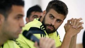 Piqu&eacute;, en la rueda de prensa previa al partido ante Luxemburgo.