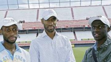<b>KING ÁFRICA. </b>De izquierda a derecha, Koné, Kanouté y Keita. Poder africano para este Sevilla.