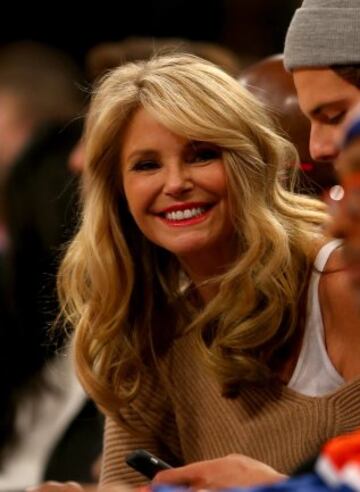 Christie Brinkley en el New York Knicks-Golden State Warriors.