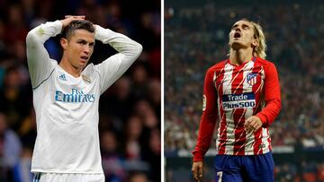 Las delanteras de Real Madrid y Atlético de Madrid, las peores de los equipos más fuertes de Europa.