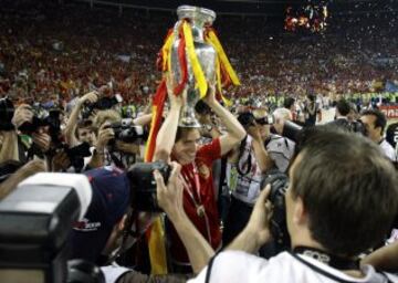 29 de junio de 2008. Final de la Eurocopa de Austria y Suiza entre Alemania y España. Celebración española. Fernando Torres.