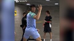 Esto de Alcaraz, previo al partido de Rublev, ha generado todo tipo de comentarios: atentos a la escena