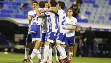 El Zaragoza celebra un gol de la pasada temporada.