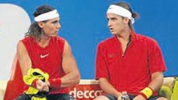 <b>PAREJA DE MODA. </b>Nadal y Feliciano se estrenaron como doble en el Master y perdieron.