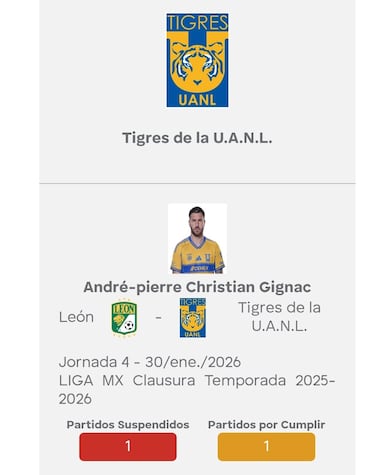 Conoce la sanción de Gignac tras su primera expulsión en México