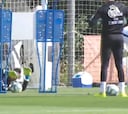 Así fue la primera práctica del nuevo arquero de Real Madrid