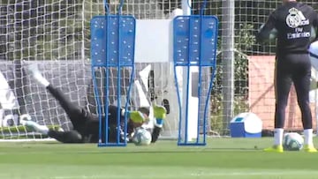 Areola completa su primera sesi車n como jugador del Madrid