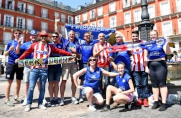 Los seguidores de Leicester disfrutan del sol de Madrid