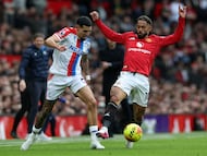 Daniel Muñoz en la derrota ante el United en el Old Trafford