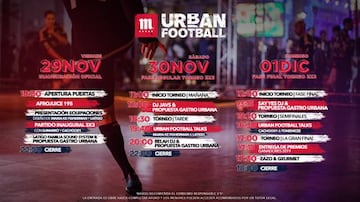 Planning de la II edición del Urban Football Mahou.
