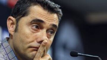 El entrenador del Valencia CF, Ernesto Valverde durante la rueda de prensa previa al partido contra Real Madrid.