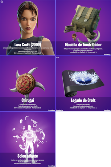 fortnite lara croft tomb raider nueva skin objetos