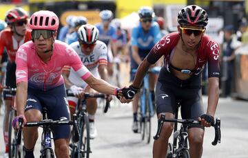 Egan Bernal y Rigoberto Urán. 