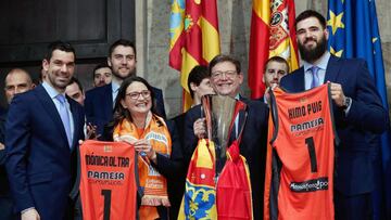 El Valencia, durante la celebración