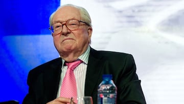 (FILES) A picture taken on January 25, 2015 in Paris shows French far-right Front National (FN) party honorary president Jean-Marie Le Pen. Jean-Marie Le Pen, the elderly founder and former chief of France&#039;s far-right Front National, hid 2.2 million 
