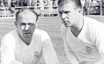 Di Stefano y Puskas 

La pareja mítica del Real Madrid, marcaron 370 goles juntos y a ellos les debe el club blanco su mejor época dónde ganaron Copas de Europa y Ligas.