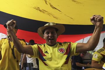 Los aficionados colombianos disfrutan en la calles que su selección pasa a octavos de final.