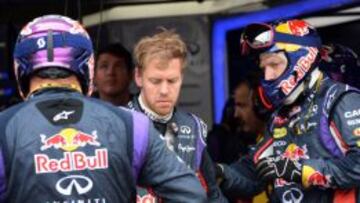 Sebastian Vettel, tras su abandono.