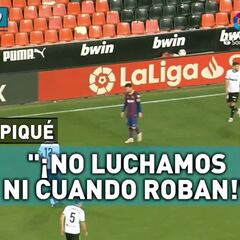 Tremenda bronca de Piqué a sus compañeros: "¡No luchamos ni cuando roban! ¡No damos dos pases!"