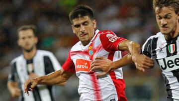 Gerard Moreno en el partido ante la Juventus.