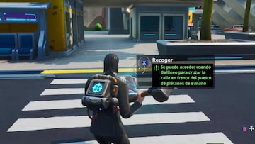 Fortnite Battle Royale: cómo conseguir el Fortbyte #51 usando Gallineo para cruzar la calle en frente del puesto de plátanos de Banano
