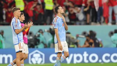 Los jugadores de España, tras caer en la tanda de penaltis y ser eliminados del Mundial.