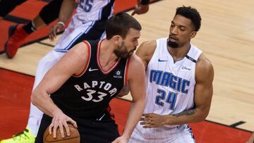Marc Gasol durante su último partido de baloncesto de la NBA en Toronto.