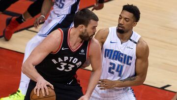 Marc Gasol durante su &uacute;ltimo partido de baloncesto de la NBA en Toronto.