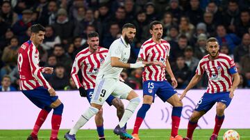 MADRID, SPAIN - JANUARY 26: Karim Benzema of Real Madrid CF battle for the ball with Koke Atletico de Madrid during Copa del Rey Quarter Final match between Real Madrid CF and Atletico de Madrid at Estadio Santiago Bernabeu on January 26, 2023 in Madrid, Spain. (Photo by Diego Souto/Quality Sport Images/Getty Images)
PUBLICADA 25/02/23 NA MA09 2COL