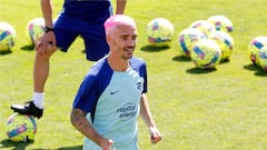 Griezmann, en una sesión del Atlético. "Disfruté de mi segundo año en el Barcelona".